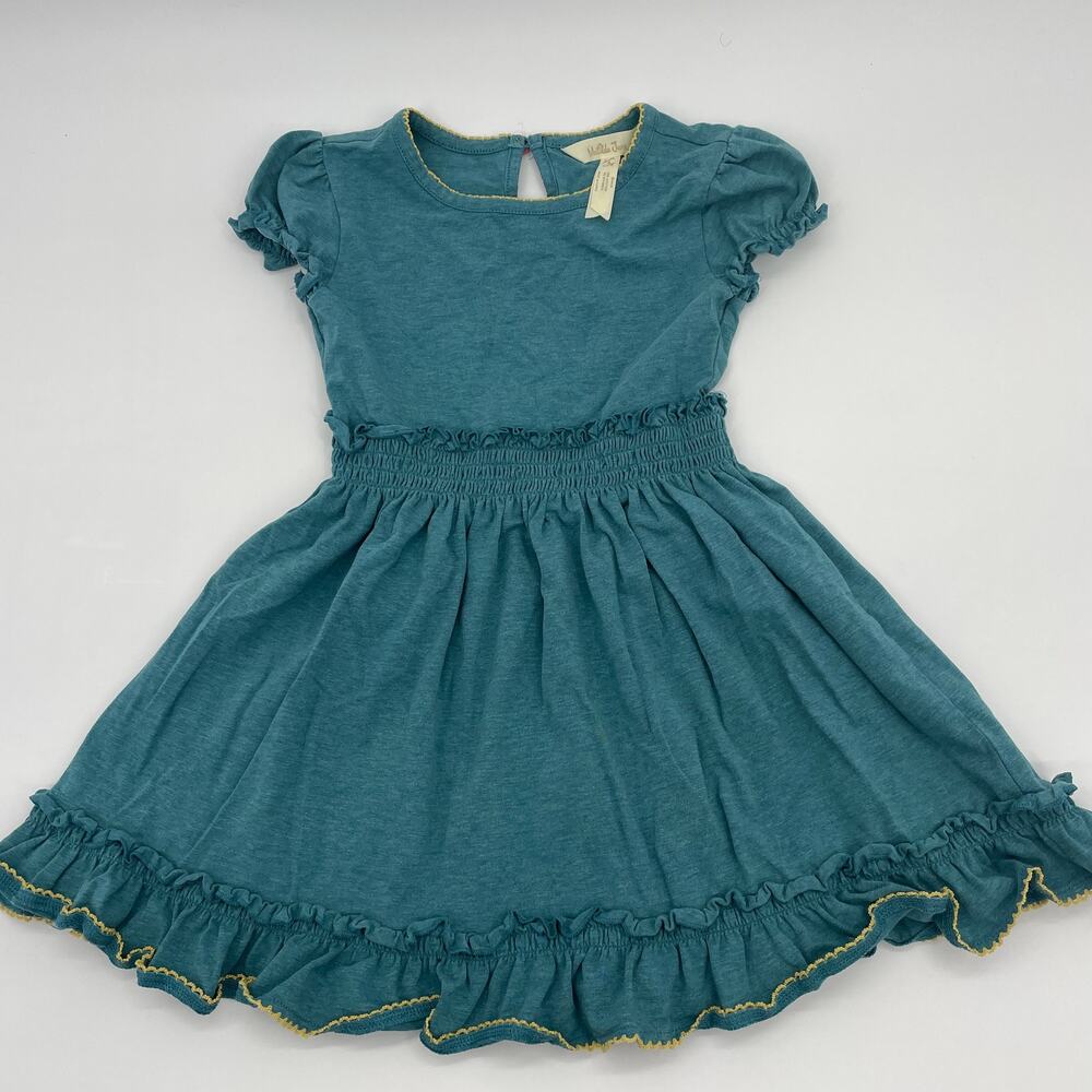 MATILDA JANE Short Sleeve Dress Girl Size 4 Fit Flare Ruffle Soft Stretch Jersey